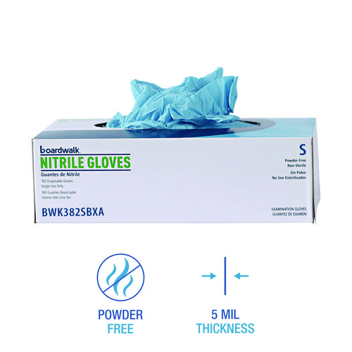 Disposable Examination Nitrile Gloves, Small, Blue, 5 mil, 1,000/Carton