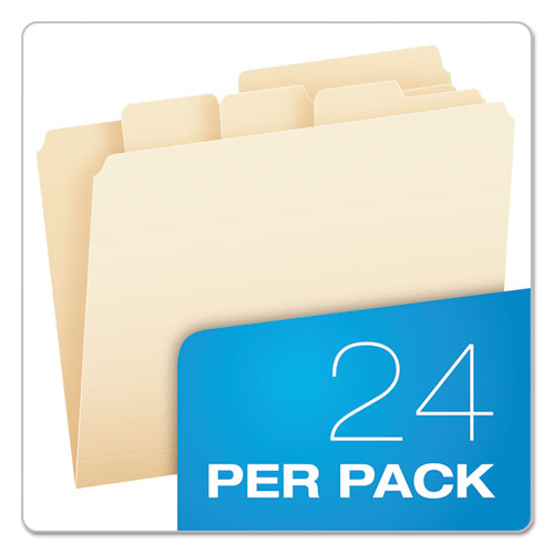 Divide It Up File Folder, 1/2-Cut Tabs: Assorted, Letter Size, 0.75" Expansion, Manila, 24/Pack
