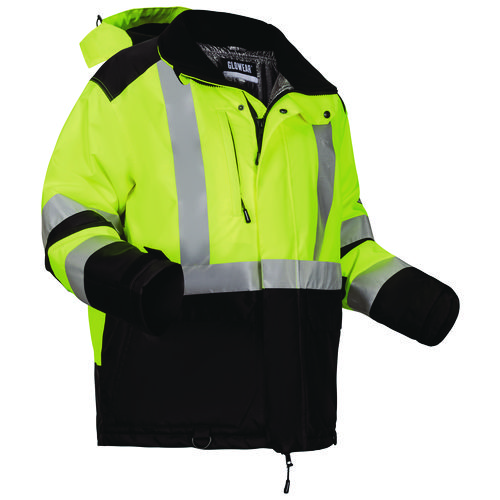GloWear Class 3 Hi-Vis Winter Jacket with AmpliFIRE Heat Reflective Lining, Small, Lime