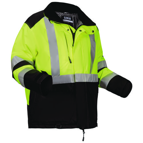 GloWear Class 3 Hi-Vis Winter Jacket with AmpliFIRE Heat Reflective Lining, Small, Lime