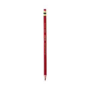 Col-Erase Pencil with Eraser, 0.7 mm, 2B, Carmine Red Lead, Carmine Red Barrel, Dozen