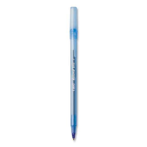 Round Stic Xtra Life Ballpoint Pen, Stick, Medium 1 mm, Blue Ink, Translucent Blue Barrel, 144/Pack