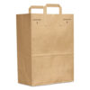 Grocery Paper Bags, #1/6 BBL Size, Natural Kraft Flat Handles, 12" x 7" x 16.25", Natural, 300/Bundle