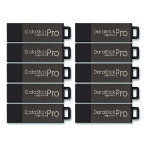 DataStick Pro USB 2.0 Type A Flash Drive, 8 GB, Gray, 10/Pack