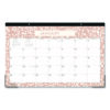 Natalya Desk Pad Calendar, Abstract Artwork, 17 x 11, White/Peach Sheets, Black Headband, 12-Month (Jan to Dec): 2025