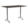 ARC Adjustable-Height Table, Rectangular, 36" x 72" x 30" to 42", Walnut Top, Gray Base