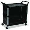 Xtra Equipment Cart, Plastic, 3 Shelves, 300 lb Capacity, 20.75" x 40.63" x 37.8", Black
