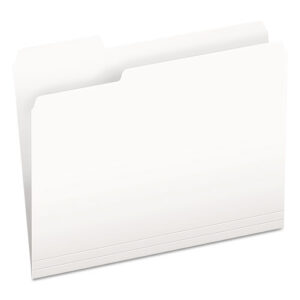 Colored File Folders, 1/3-Cut Tabs: Assorted, Letter Size, White, 100/Box