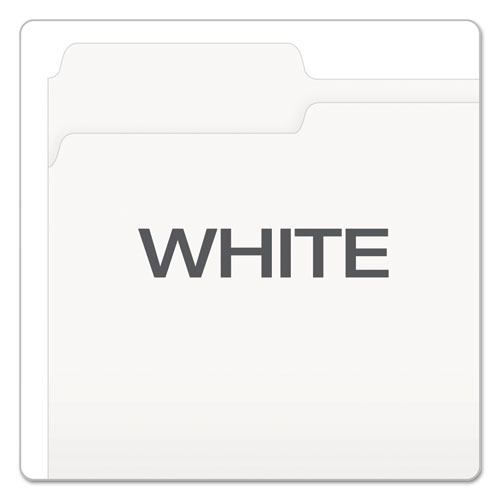 Colored File Folders, 1/3-Cut Tabs: Assorted, Letter Size, White, 100/Box
