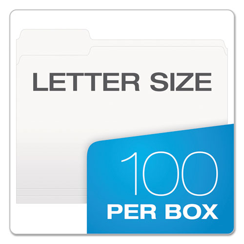 Colored File Folders, 1/3-Cut Tabs: Assorted, Letter Size, White, 100/Box