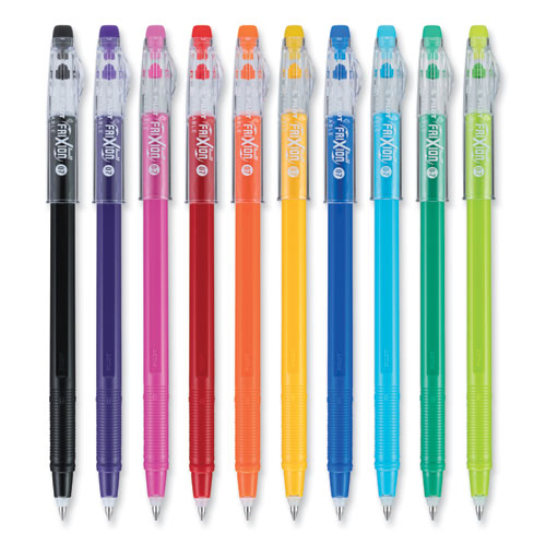 FriXion ColorSticks Erasable Gel Pen, Stick, Fine 0.7 mm, Assorted Ink and Barrel Colors, 10/Pack