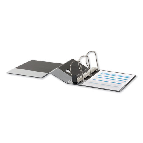 Deluxe Easy-to-Open D-Ring View Binder, 3 Rings, 5" Capacity, 11 x 8.5, Black