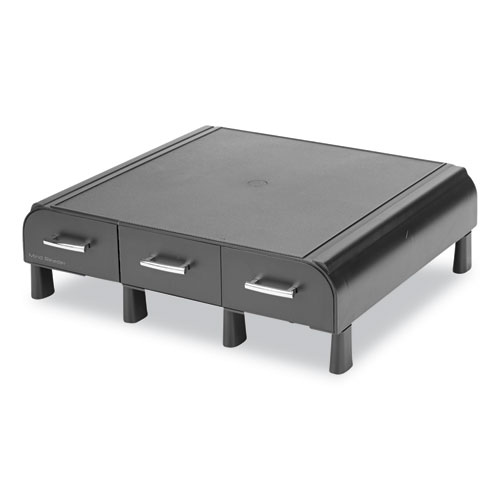 Perch Monitor Stand and Desk Organizer, 13.46" x 12.87" x 2.72", Black/Silver - Image 4