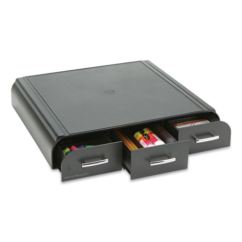 Perch Monitor Stand and Desk Organizer, 13.46" x 12.87" x 2.72", Black/Silver - Image 5