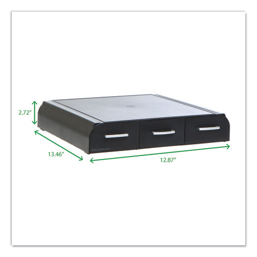 Perch Monitor Stand and Desk Organizer, 13.46" x 12.87" x 2.72", Black/Silver - Image 7