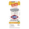 Medium Drawstring Trash Bags with Clorox, 8 gal, Lemon Fresh Bleach Scent, 0.74 mil, 23" x 21.63", Gray, 26/Box