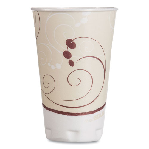Trophy Plus Dual Temperature Insulated Cups in Symphony Design, 16 oz, Foam, Beige, 50/Pack, 15 Packs/Carton