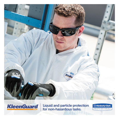 A35 Liquid and Particle Protection Coveralls, Zipper Front, Hooded, Elastic Wrists and Ankles, X-Large, White, 25/Carton