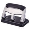 40-Sheet EZ Squeeze Three-Hole Punch, 9/32" Hole, Silver/Black