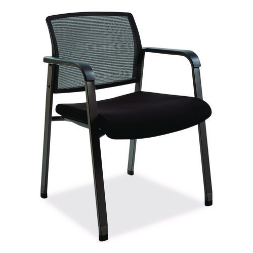 Elgar Fabric Guest Chair, 24.41 x 22.64 x 31.73, Black Seat, Black Back, Black Base