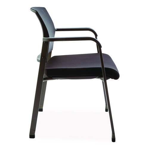 Elgar Fabric Guest Chair, 24.41 x 22.64 x 31.73, Black Seat, Black Back, Black Base