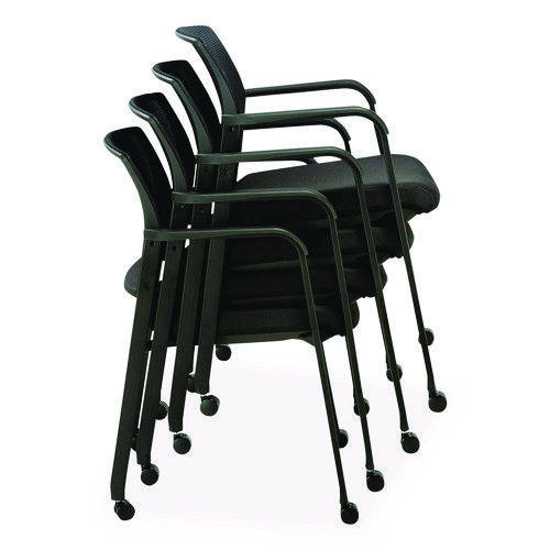 Elgar Fabric Guest Chair, 24.41 x 22.64 x 31.73, Black Seat, Black Back, Black Base