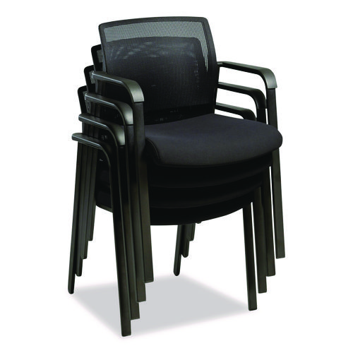 Elgar Fabric Guest Chair, 24.41 x 22.64 x 31.73, Black Seat, Black Back, Black Base