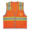 GloWear 8246Z-S Single Size Class 2 Two-Tone Mesh Vest, Polyester, Medium, Orange