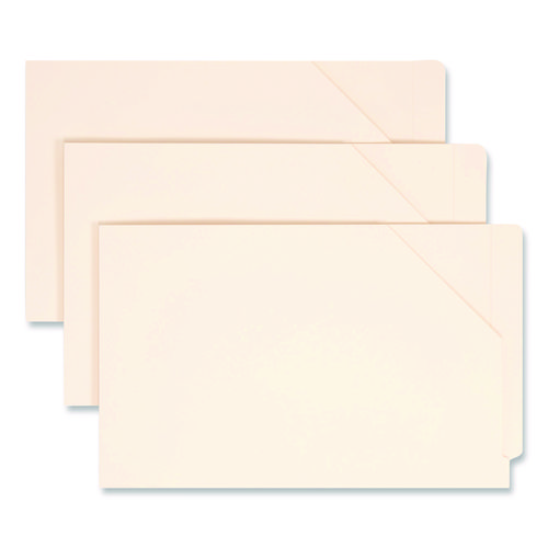 End Tab Jackets with Reinforced Tabs, Straight Tab, Legal Size, 11-pt Manila, 100/Box