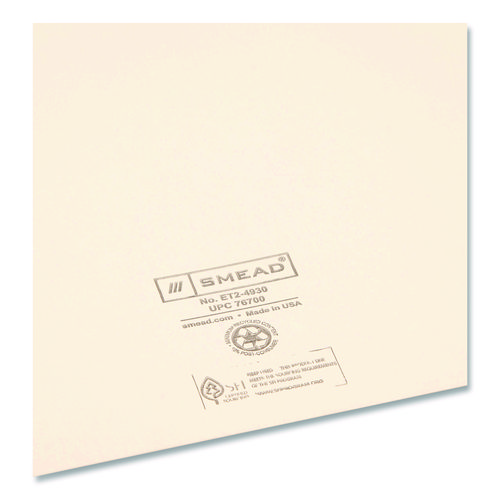 End Tab Jackets with Reinforced Tabs, Straight Tab, Legal Size, 11-pt Manila, 100/Box