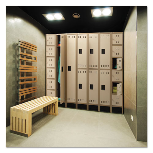Double-Tier, Three-Column Locker, 36w x 18d x 78h, Two-Tone Tan