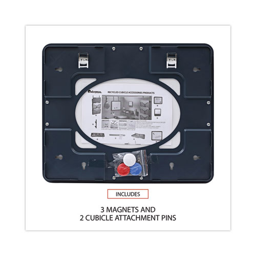 Recycled Cubicle Dry Erase Board, 15.88" x 12.88", White Surface, Charcoal Gray Plastic Frame