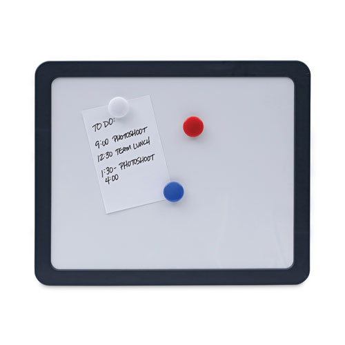 Recycled Cubicle Dry Erase Board, 15.88" x 12.88", White Surface, Charcoal Gray Plastic Frame