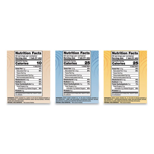 Liquid Coffee Creamer, Assorted Flavors, 0.38 oz Mini Cups, 150/Carton