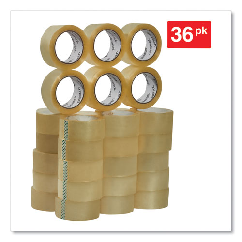 Heavy-Duty Box Sealing Tape, 3" Core, 1.88" x 54.6 yds, Clear, 36/Carton - Image 2