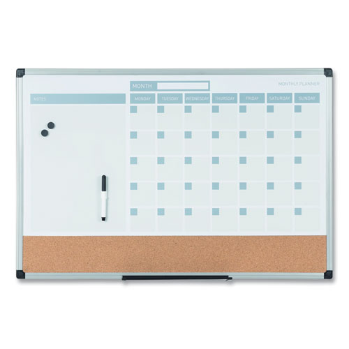 MasterVision 3-in-1 Monthly Dry-erase Calendar Board