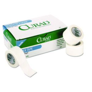 Paper Adhesive Tape, Medium-Duty, Acrylic/Paper, 1" x 10 yds, White, 12/Pack
