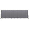 Portable Room Divider, 24 ft 1" x 0.75" x 7 ft 4", Vinyl/Fiberglass/Steel, Gray