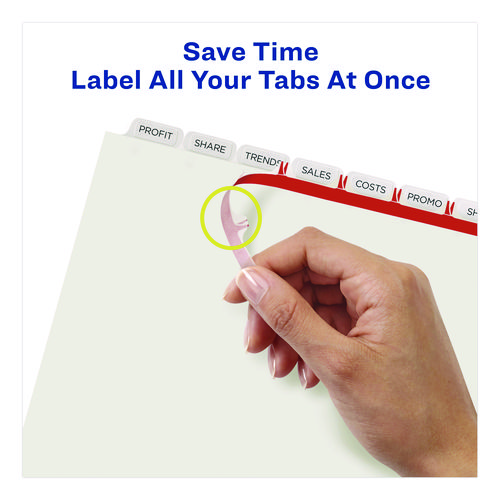 Print and Apply Index Maker Clear Label Dividers, Copiers, 8-Tab, 11 x 8.5, White, 5 Sets