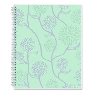 Rue Du Flore Weekly/Monthly Planner, Floral Artwork, 11 x 8.5, Jade/Lavender Cover, 12-Month (Jan to Dec): 2025