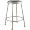6400 Series Fixed Height Heavy Duty Vinyl Padded Steel Stool, Backless, Supports 500 lb, 24" Seat Height, Gray Seat/Base