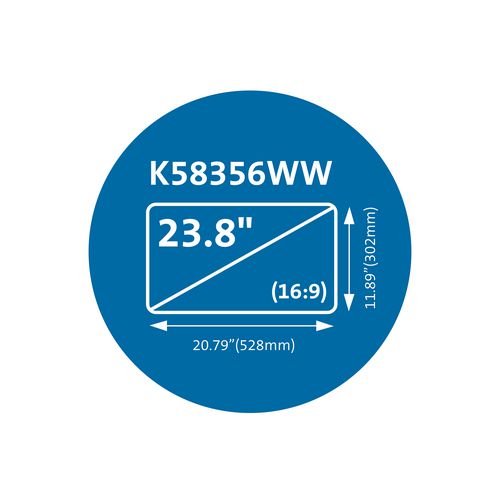 Magnetic Monitor Privacy Screen for 23.8" Widescreen Flat Panel Monitors, 16:9 Aspect Ratio
