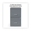 Soho Vertical File Cabinet, 2 Drawers: File/File, Letter, Charcoal, 14" x 18" x 24.1"
