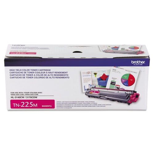 Brother TN225M Original High Yield Laser Toner Cartridge - Magenta - 1 Each