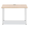Essentials Writing Table-Desk, 42" x 23.82" x 29.53", Natural Wood/Silver