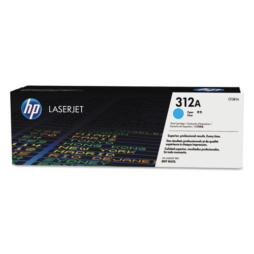 HP 312A, (CF381A) Cyan Original LaserJet Toner Cartridge