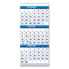Recycled Three-Month Format Wall Calendar, Vertical Orientation, 8 x 17, White Sheets, 14-Month: Dec 2024 to Jan 2026