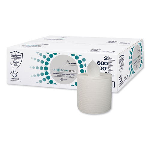 Heavenly Soft Center-Pull Towel, Dissolve Tech Micro Embossing, 1-Ply, 7.6 x 10, White, 600 Sheets/Roll, 6 Rolls/Carton