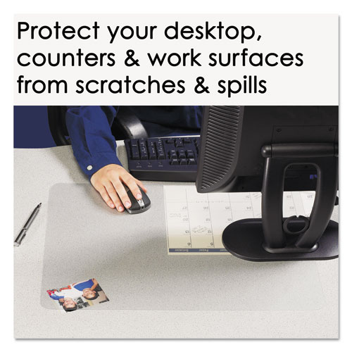 KrystalView Desk Pad with Antimicrobial Protection, Matte Finish, 24 x 19, Clear