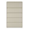Lateral File, 5 Legal/Letter/A4/A5-Size File Drawers, Putty, 42" x 18.63" x 67.63"